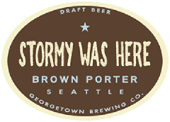 Stormy Was Here Brown Porter tap label
